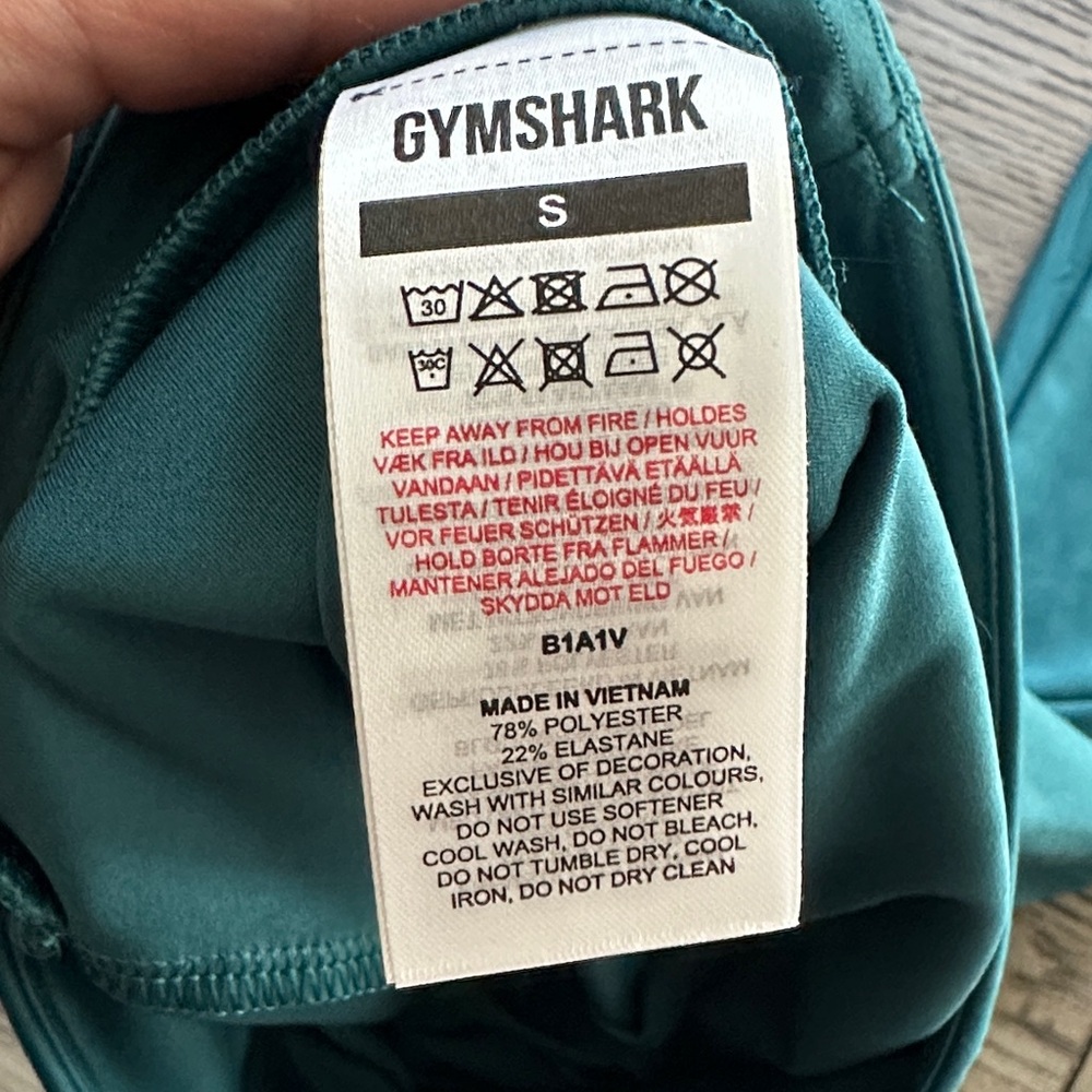 Gymshark B1A1V Training 7/8 Leggings Teal Turquoise Size Small - Picture 2 of 7